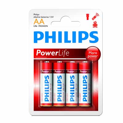 Philips Pila Alcalina Lr6 Aa Pack-4